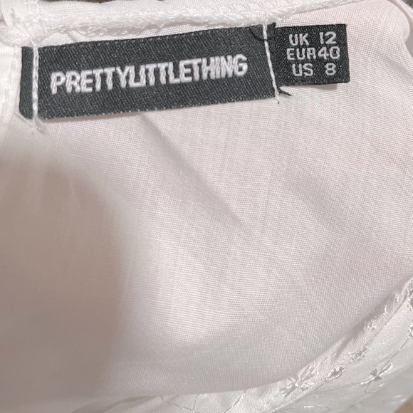 PRETTY LITTLE THING White Broderie Anglaise Smock Dress - Picture 12 of 12